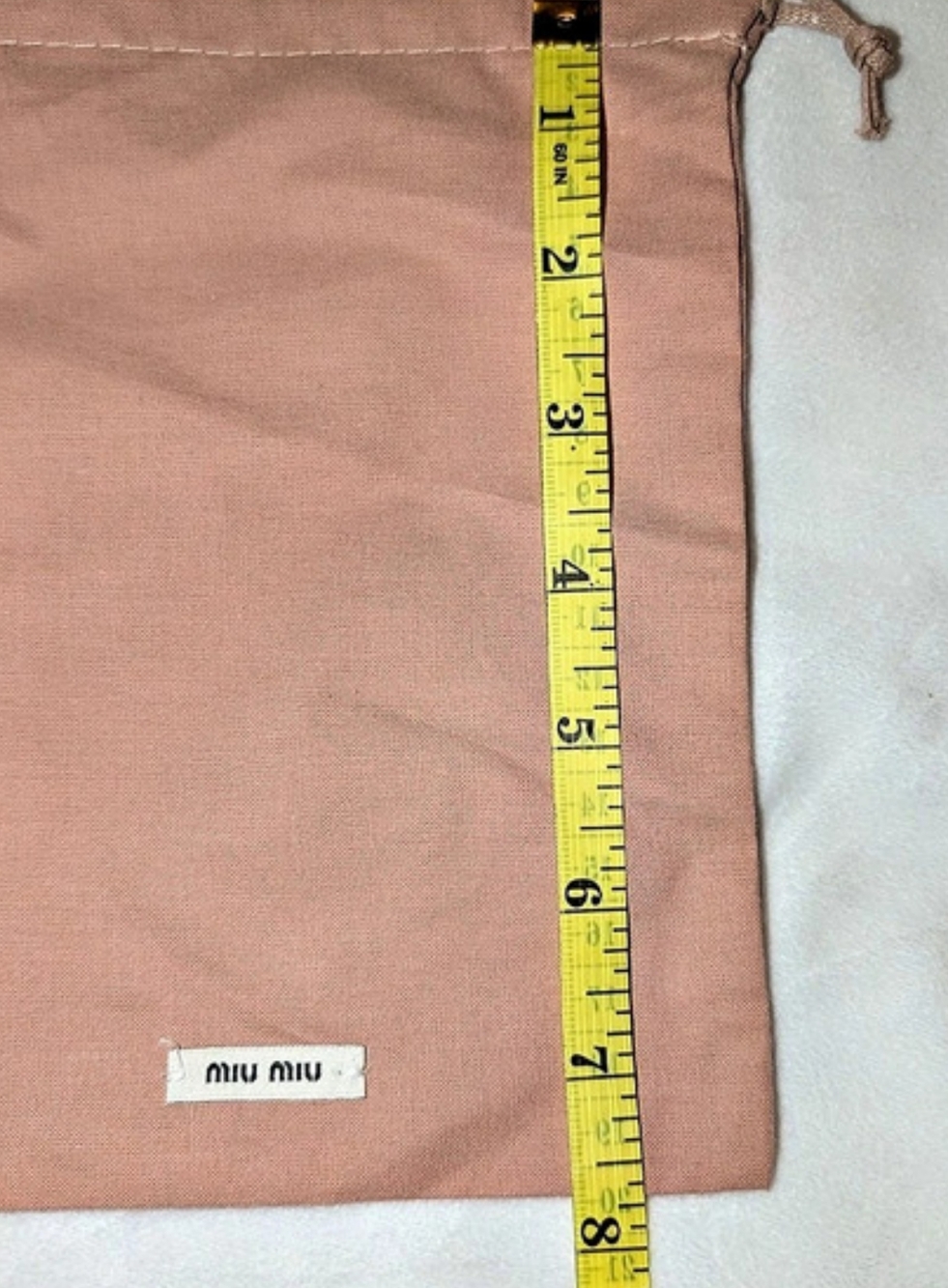 Miu Miu Dust Storage Bag Pink 8" X 6" Like New